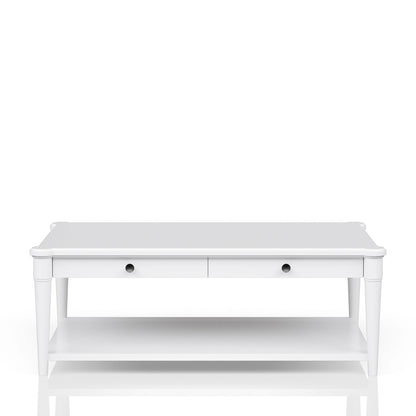 Cocktail Table With Two Storage Drawers And Casters