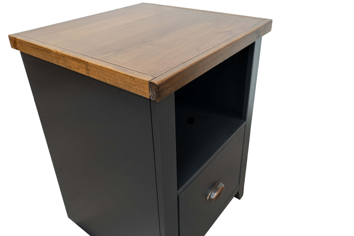 Essex - One Drawer File Cabinet - Black / Whiskey