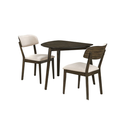 Rex - Guitar Pick Corner Table With 2 Chairs - Walnut Brown