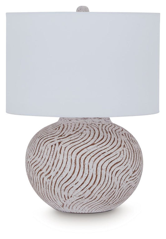 Vien - Terracotta Table Lamp - Distressed White
