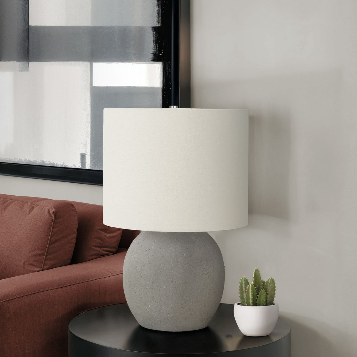 Lighting, Table Lamp, Concrete, Contemporary - Gray