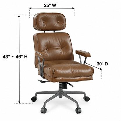 Dasya - Swivel Office Chair - Brown