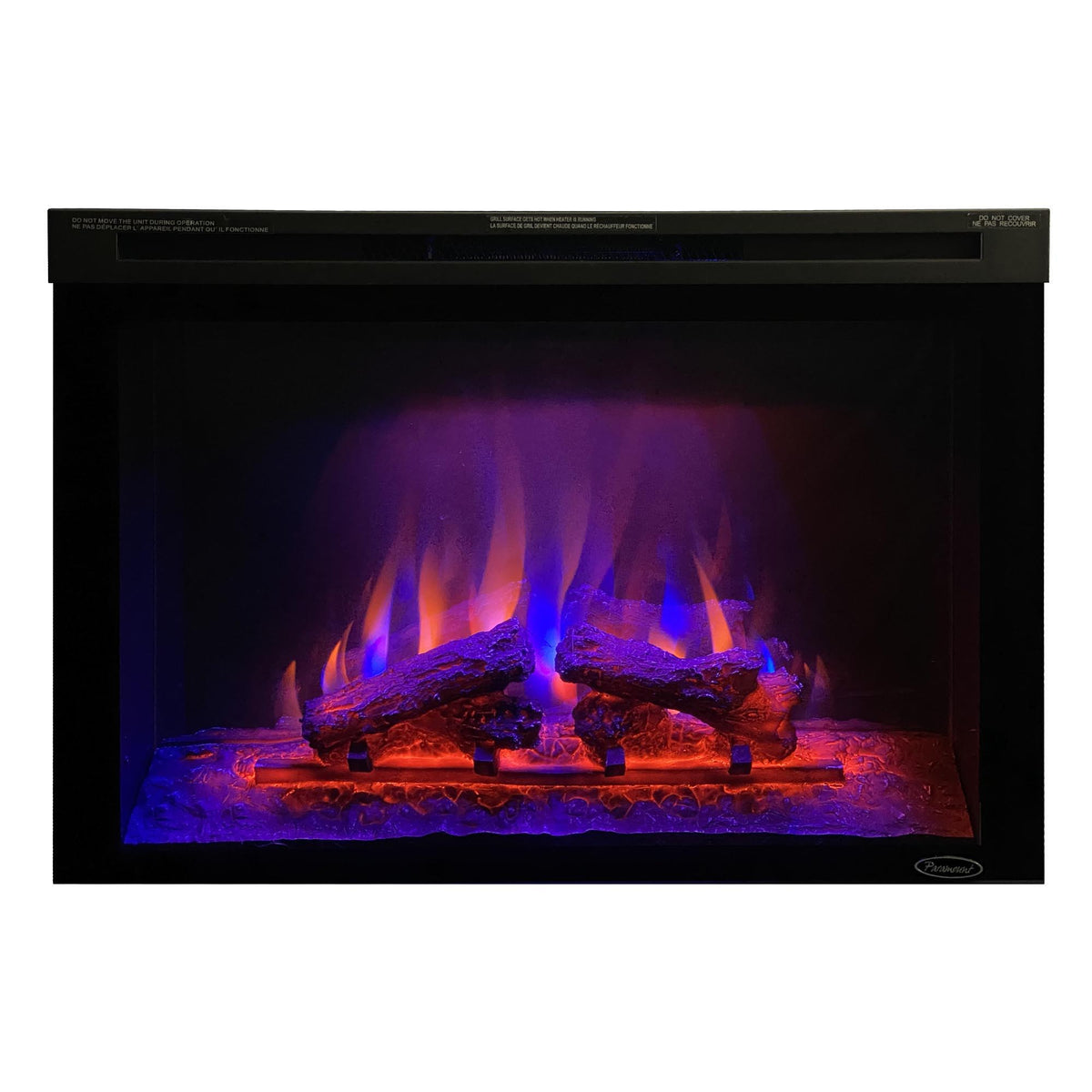 Electric Fireplace 30" With Adjustable Lighting And Remote Control - Black