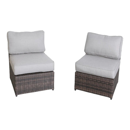 Outdoor Wicker Sectional With Weather Resistant Cushions And Table