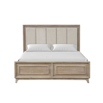 Contemporary Bed With Padded Headboard