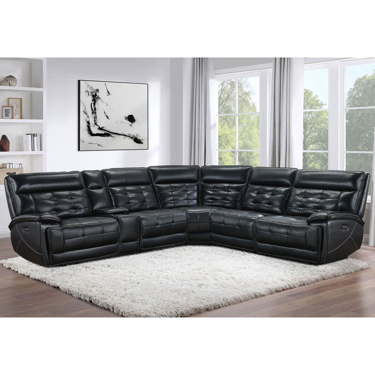 Hayden - Dual Power Reclining Sectional Sofa - Black