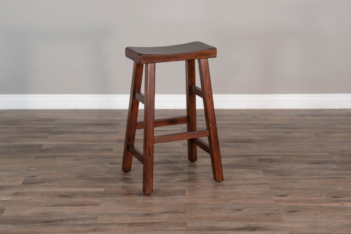 Santa Fe - 30" Saddle Seat Stool With Wood Seat (Set of 2) - Dark Chocolate