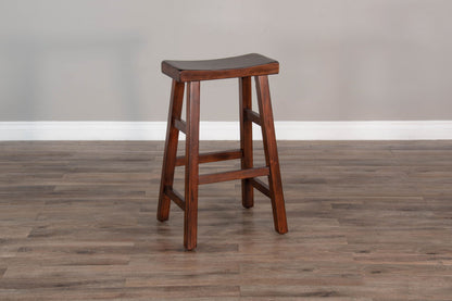 Santa Fe - 30" Saddle Seat Stool With Wood Seat (Set of 2) - Dark Chocolate