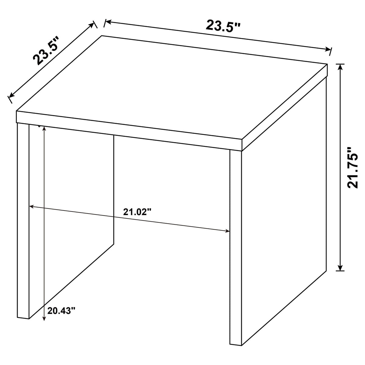 Canyon - Square Side Table - Black