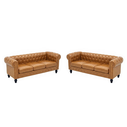 2 Piece Sofa Set With Rolled Armrests