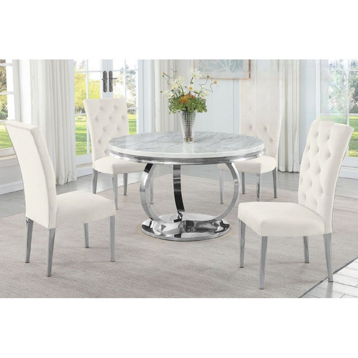 Modern Upholstered Tufted Dining Chair (Set of 2)