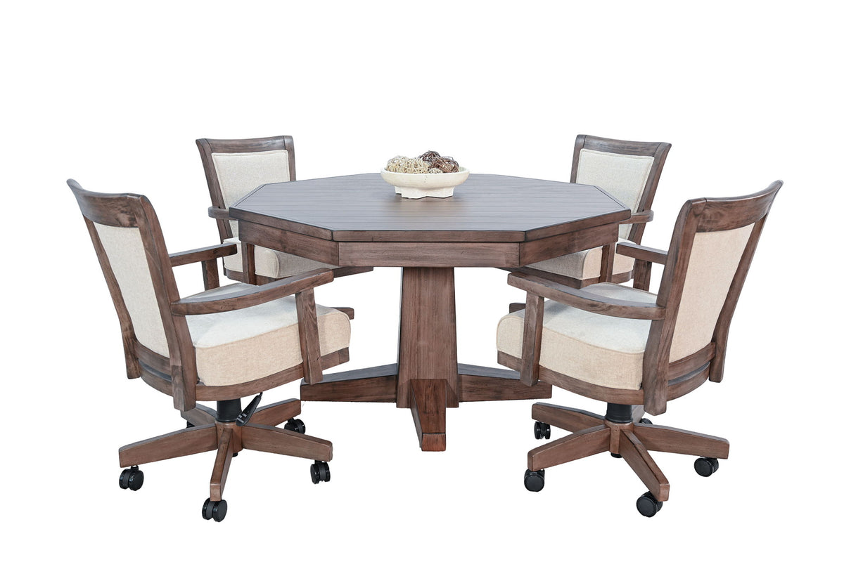 Doe Valley - Game Chair With Casters, Cushion Seat & Back - Dark Brown