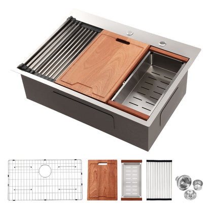 Drop In Kitchen Sink Stainless Steel 16 Gauge