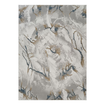Geometrix - 5'3" X 7'3" Area Rug & Geometric 3D Effect - Ivory / Gray