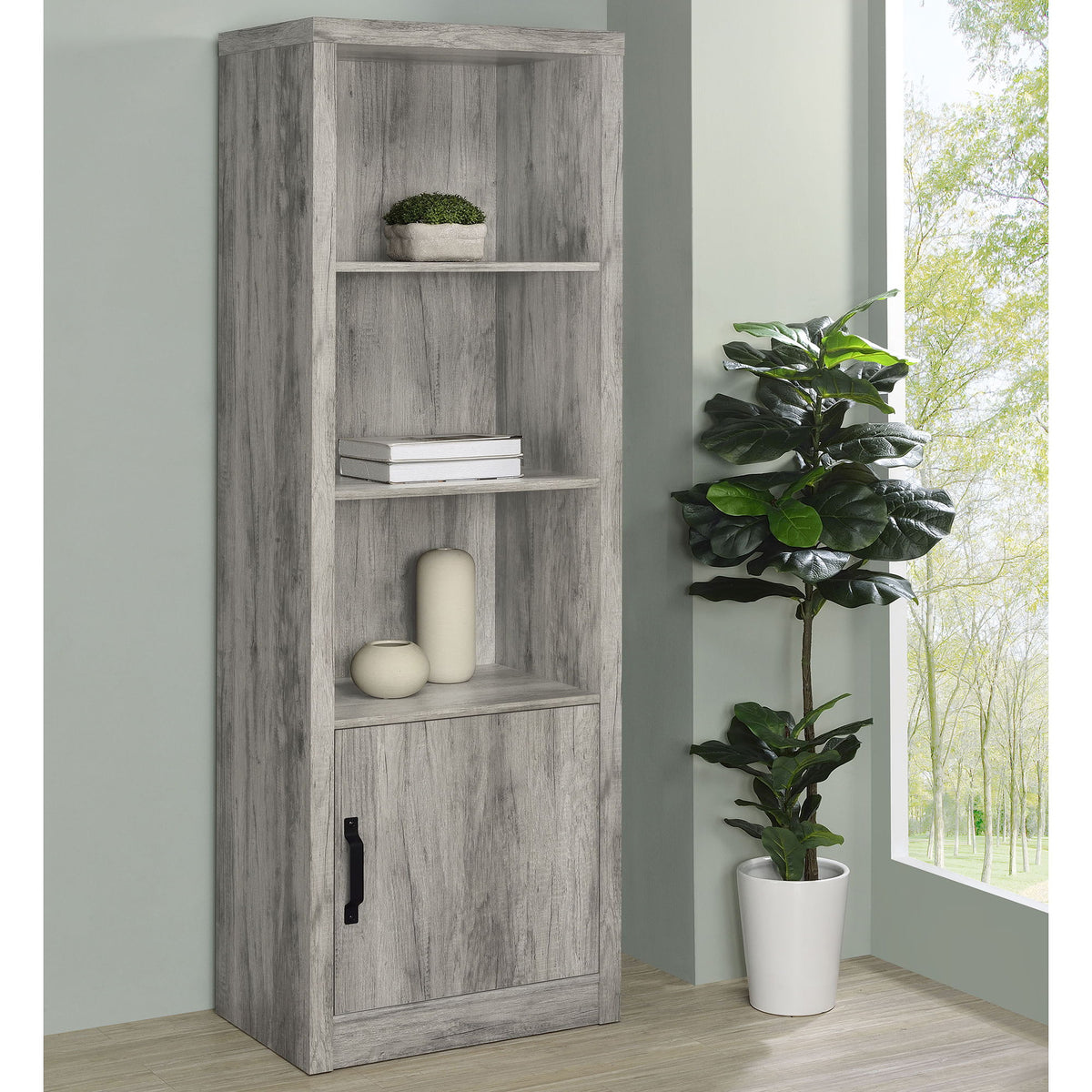 Conifer - 3 Shelf Media Tower - Gray