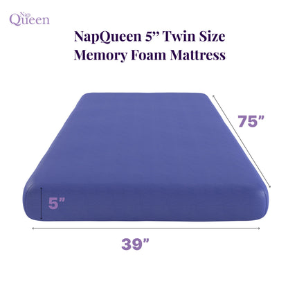 5" Memory Foam Mattress With Responsive Support And Breathable Cover