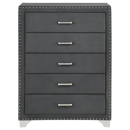 5 Drawer Bedroom Chest With Crystal Pulls