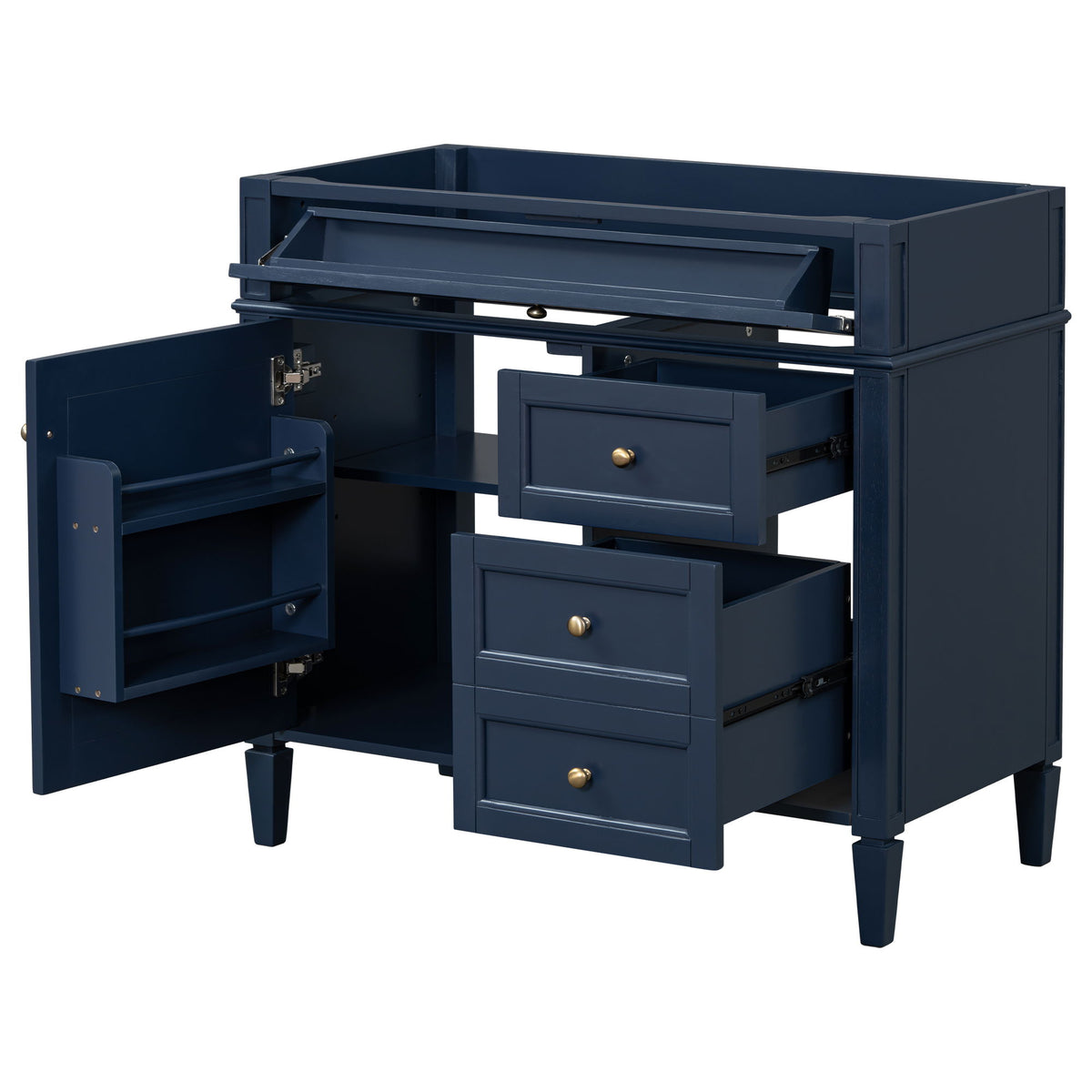 Bathroom Vanity With 2 Drawers And Tip-Out Drawer, Storage Cabinet