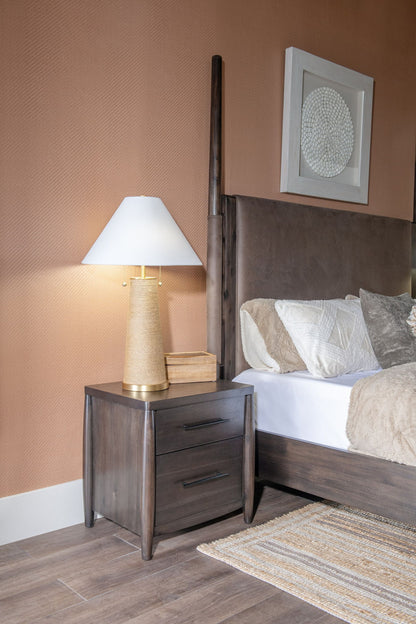 Koko - Two Drawer Nightstand With Cord Management - Minx