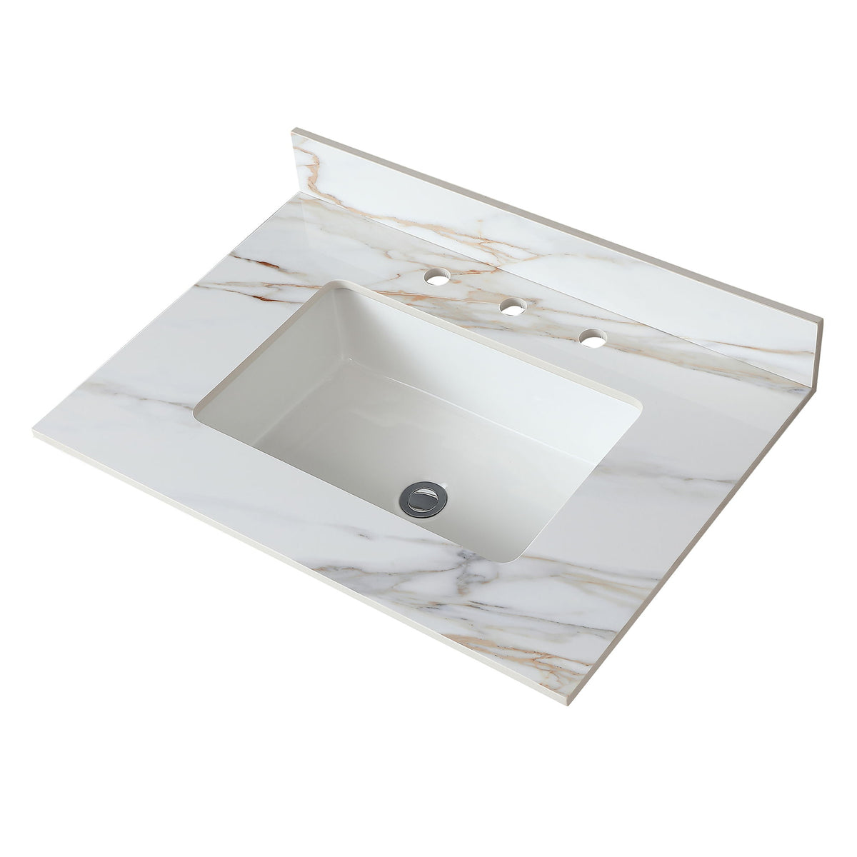 Vanity Top With Undermount Sink And Backsplash, Sintered Stone