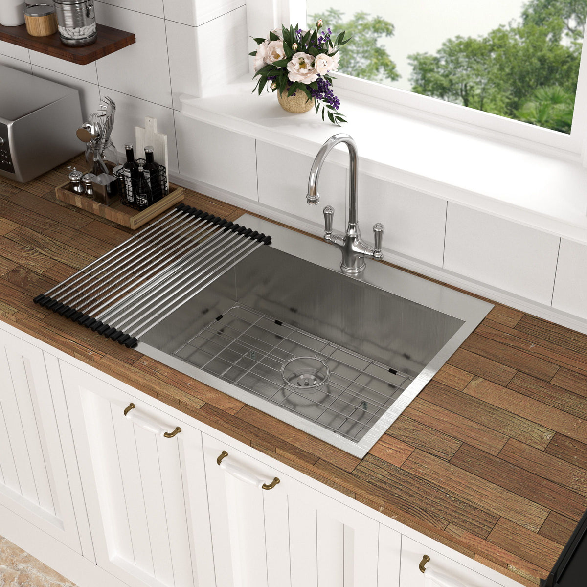 Stainless Steel Drop In Kitchen Sink, Topmount