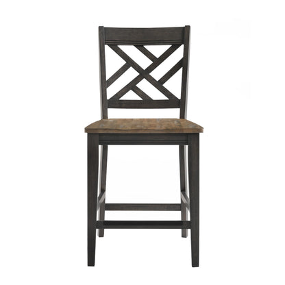 Harper - Lattice Stool - Brushed Brown / Pecan