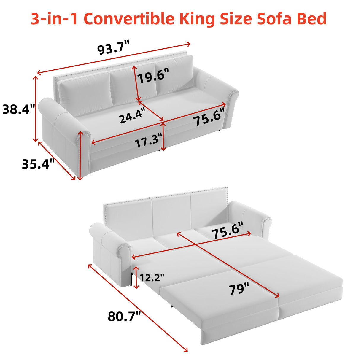Chesterfield Sofa & Pull Out Bed