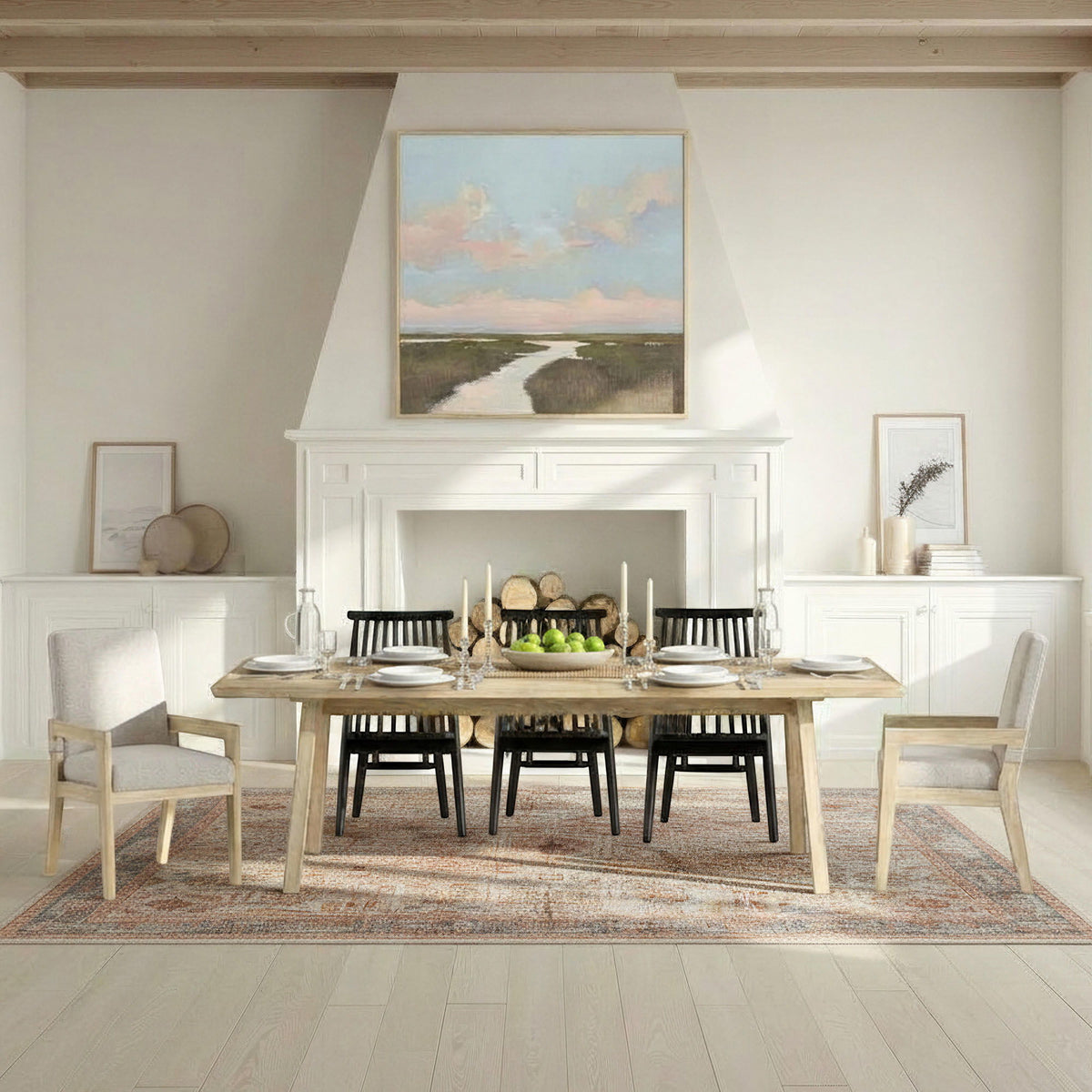 Arcadia - Upholstered Arm Chair - Antique Oak
