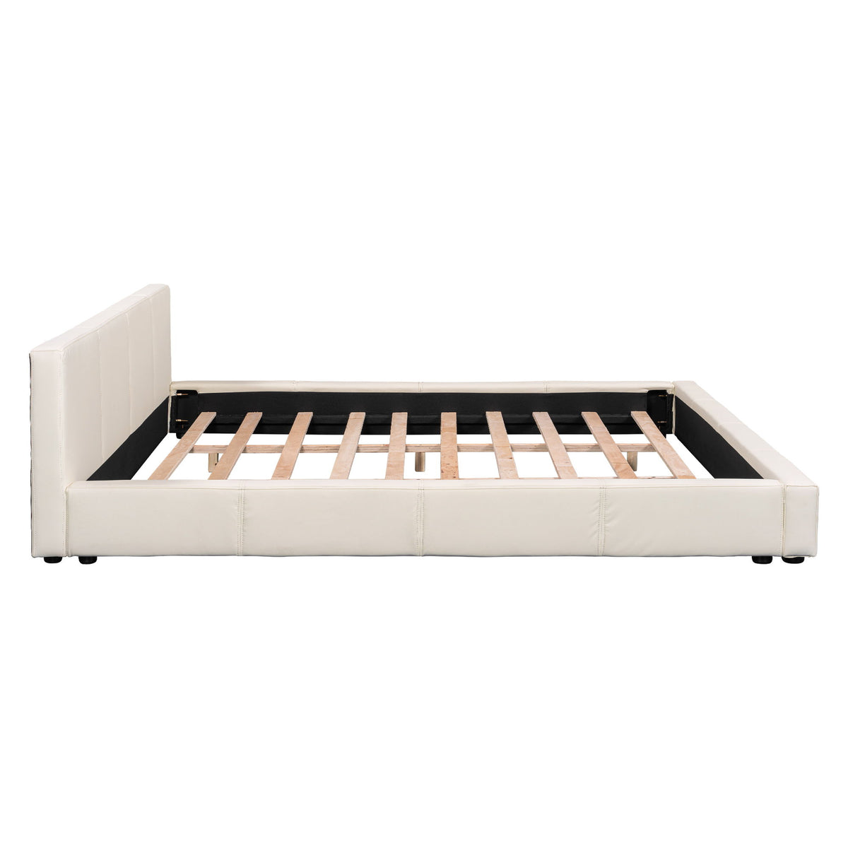 Stylish Upholstered Bed With Birch Wood Frame