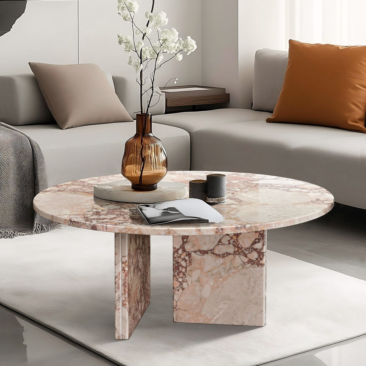 Luxury Coffee Table With Unique Veining, Unique Stone Design