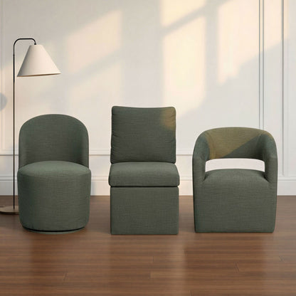 Upholstered Dining Chair Curved Back Modern