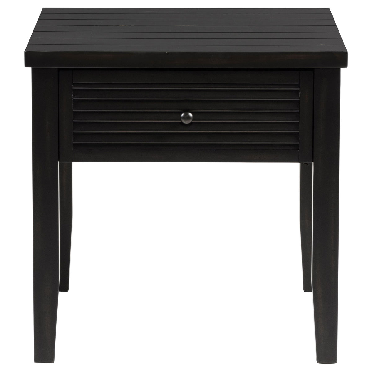 Sutter - 1 Drawer Square End Table - Dark Brown