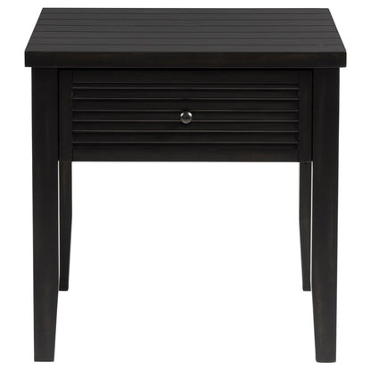 Sutter - 1 Drawer Square End Table - Dark Brown