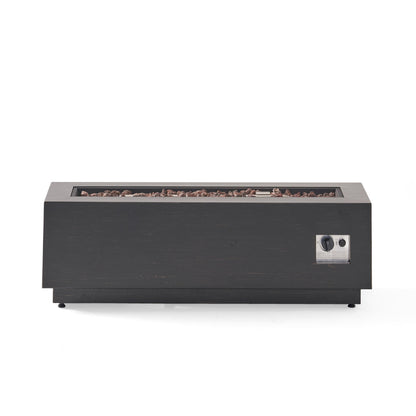 Modern Outdoor Iron Propane Fire Pit, 50, 000 Btu, Sleek Design - Brown / Gold
