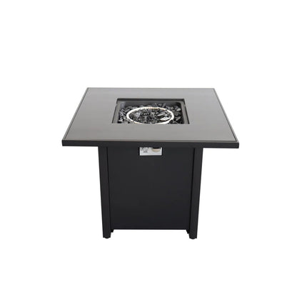 Powder Coated Fire Pit With Top - Black