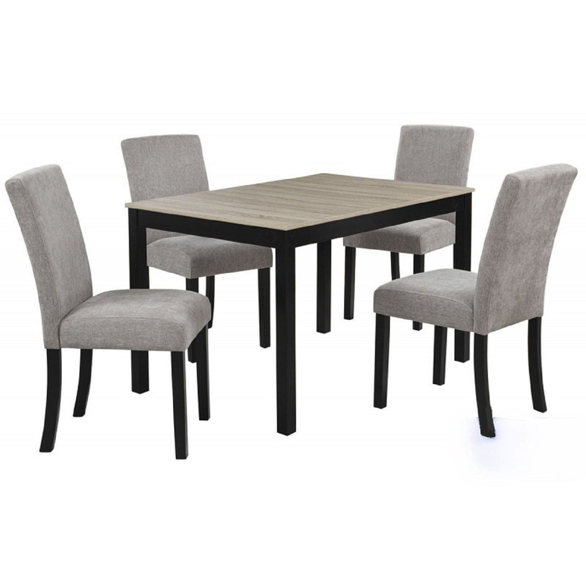 Upholstered Dining Room Kitchen Side Chairs (Set of 2) - Black / Gray