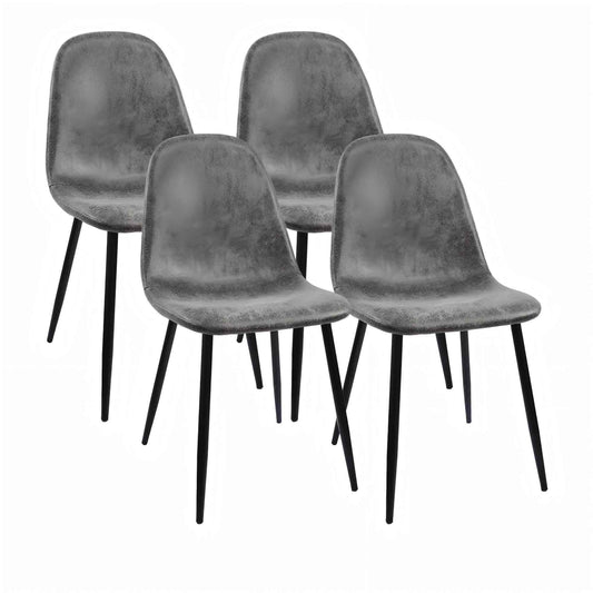 Modern Accent Dining Chairs Upholstered Seat, Metal Legs (Set of 4)