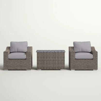 2 Person Seating Group With Cushions Ideal For Cozy Outdoor Gatherings - Gray / Gray Mix