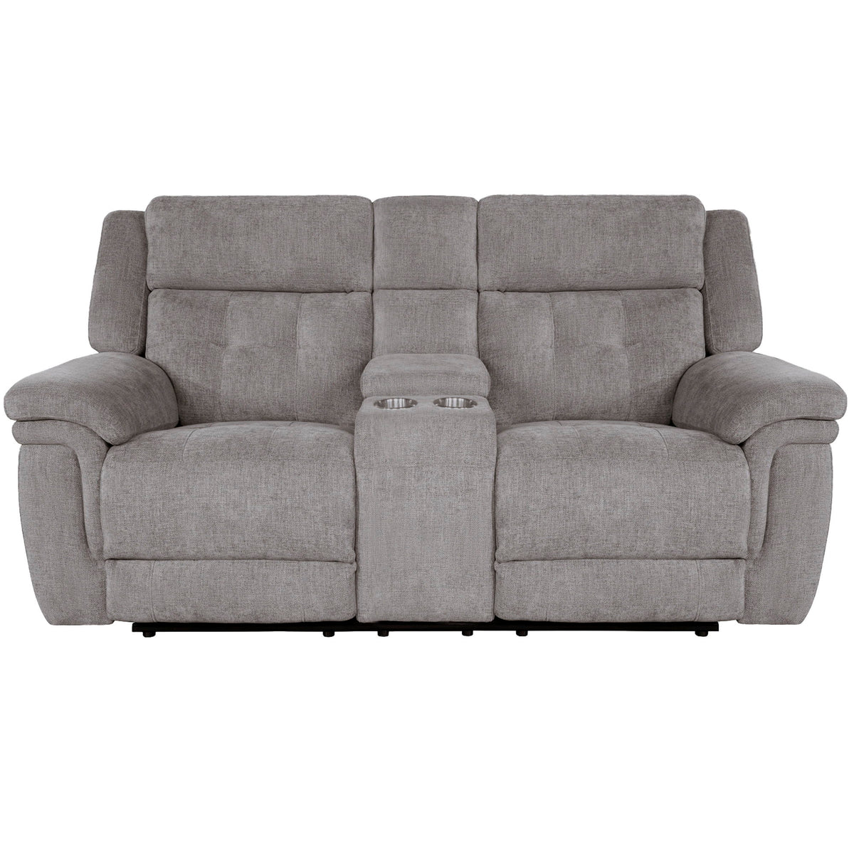 Richland - Power Reclining Console Loveseat - Bristol Gray