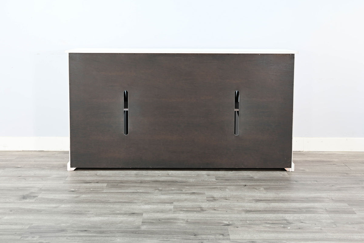 78" Media Console - Buckskin / Marble White