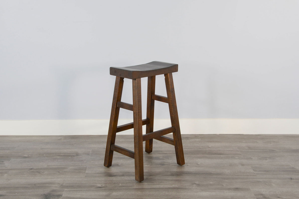 Homestead - 30" Saddle Seat Stool With Wood Seat (Set of 2) - Black Walnut