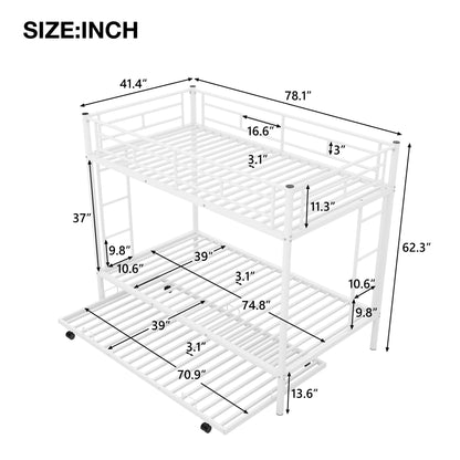 Twin Over Twin Bunk Bed With Trundle