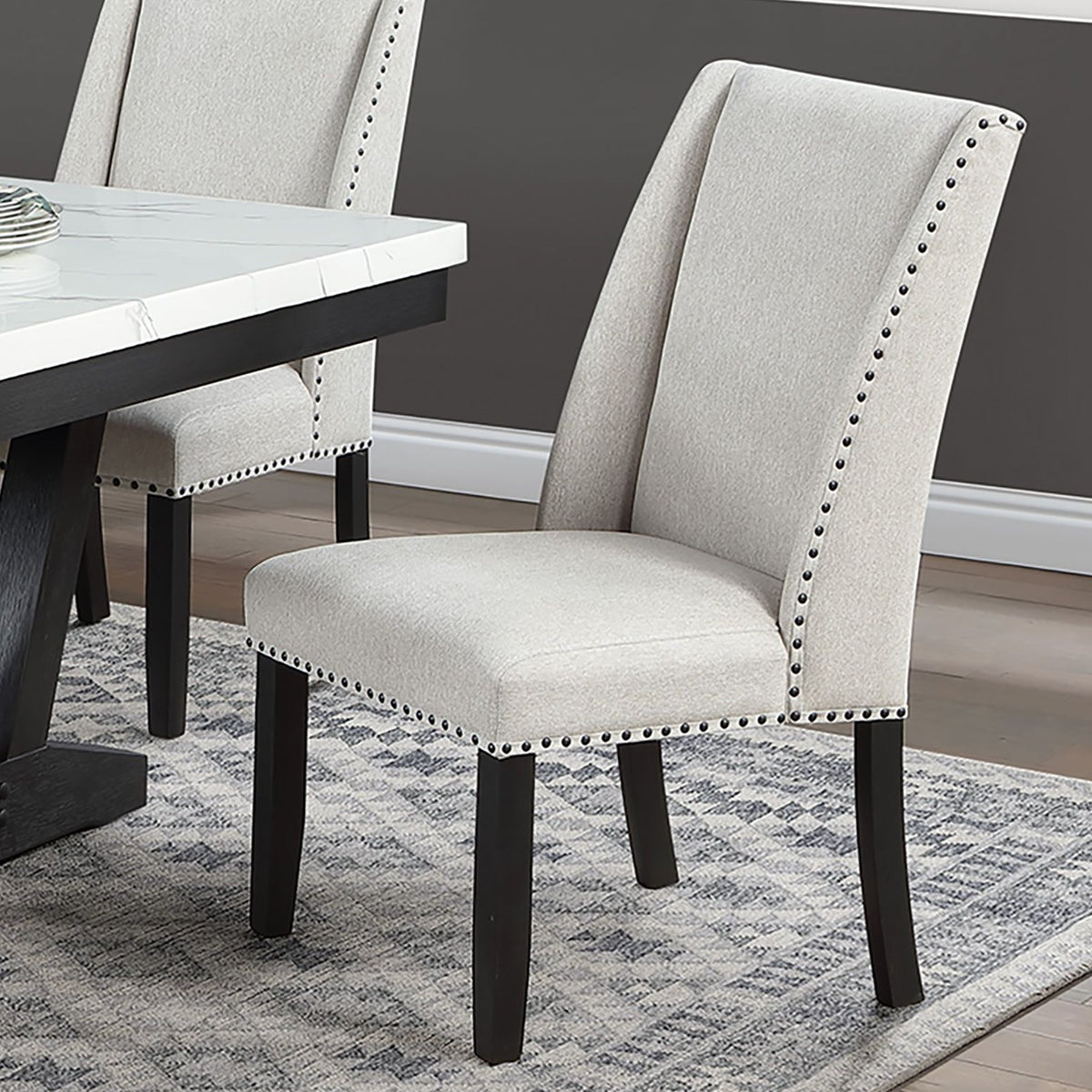 Dining Set With Upholstered Wing Back Chairs