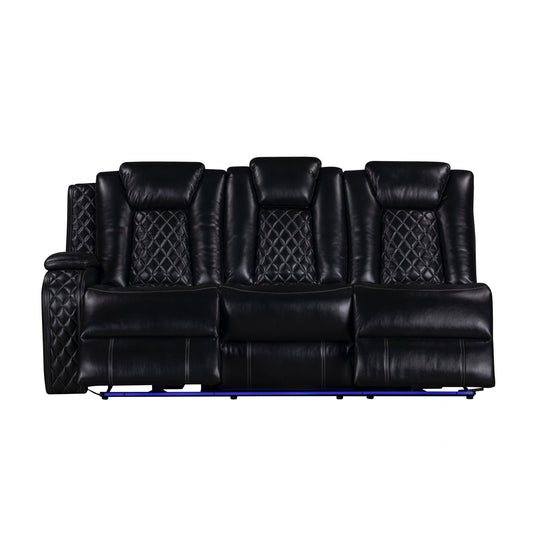 Orion II - LAF Sofa With Power Headrest & Footrest - Black