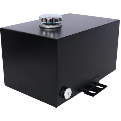 Heavy Duty 5 Gallon Steel Hydraulic Fluid Reservoir Tank With Mounting Foot, 14 Gauge - Black