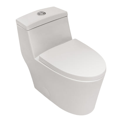 1 Piece Toilet, Dual Flush, Soft Closing Seat - White