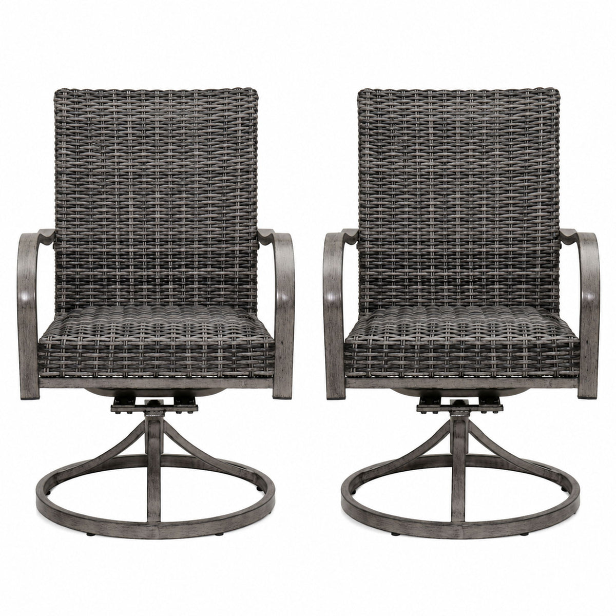 Outdoor Swivel Dining Chair (Set of 2) - Gray