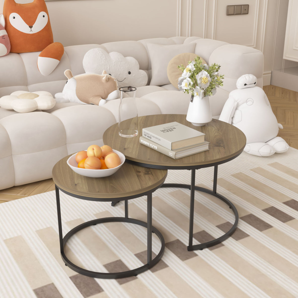 Round Nesting Coffee Table (Set of 2)