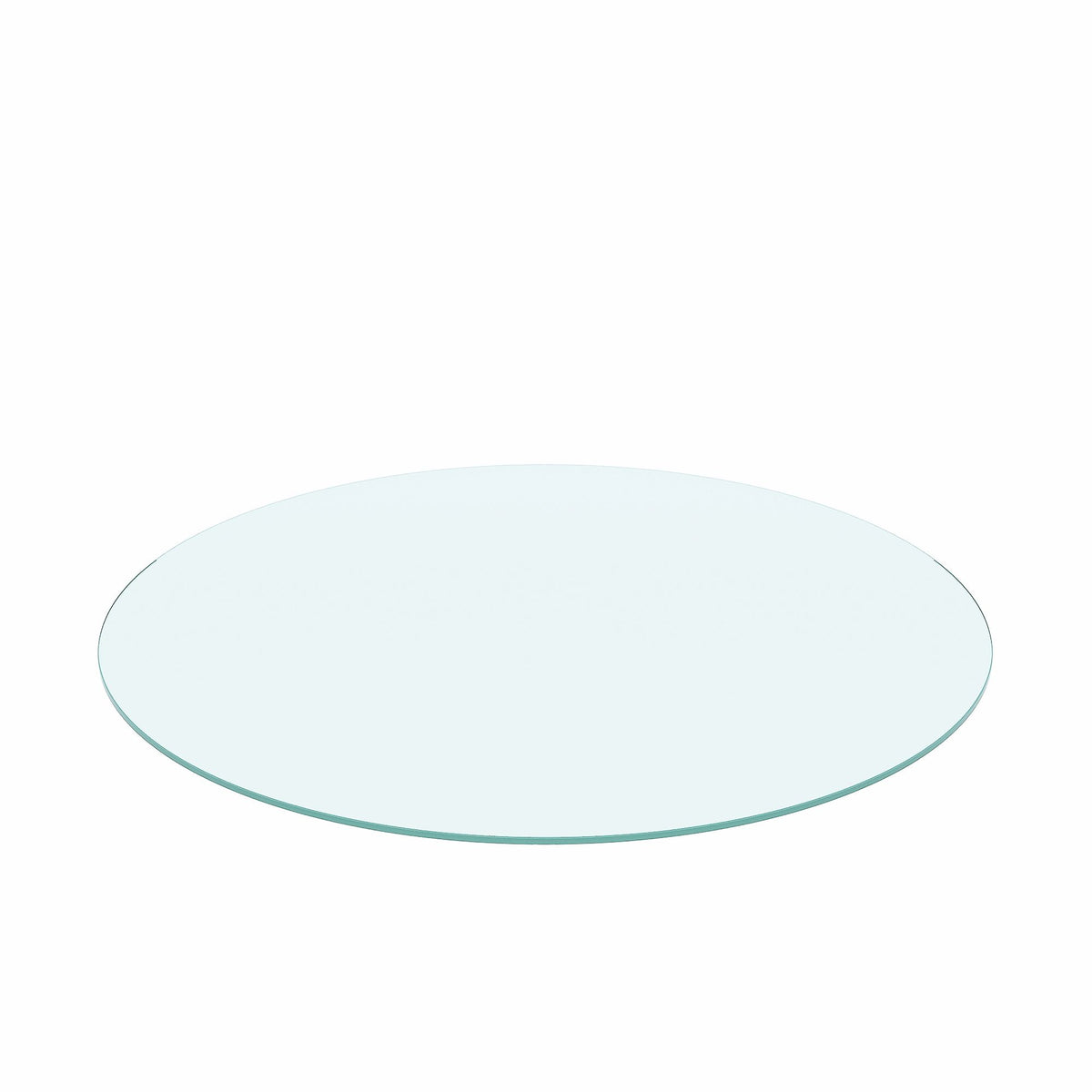 36" Round Tempered Glass Table Top Clear Glass 1 / 4" Thick Flat Polished Edge - Transparent