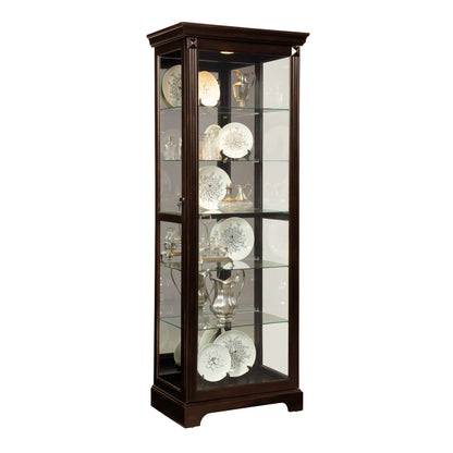 PFC Curios - Locking Slide Door 5 Shelf Curio Cabinet - Deep Cherry Brown